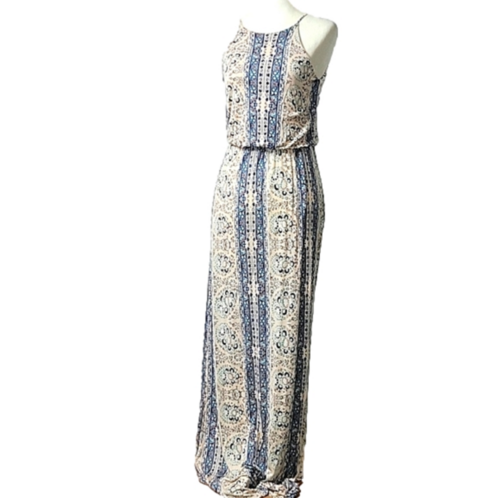 LUSH floral halter maxi dress, Size XS, cottagecore romantic